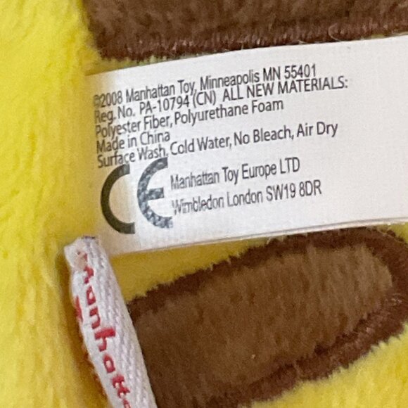 MANHATTAN TOY CO. Jungle Snugglies Puppet Gino Giraffe Yellow 9" Soft - Picture 7 of 8